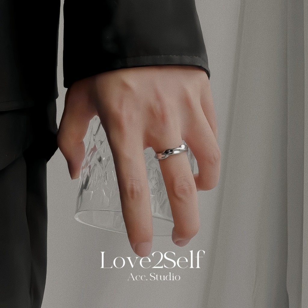 Love2Self J046 Mobius Infinite Love Ring สําหรับผู้ชาย Minimalist ปรับ Unisex