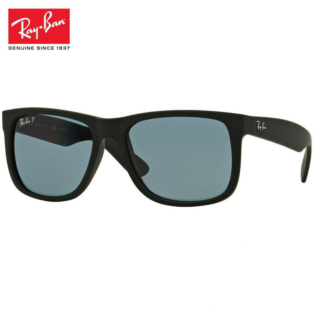 Gy96 แว่นกันแดด: ray_ban Justin Rb4165 622/2V 55 สีดําสีน้ําเงินเข้มโพลาไรซ์ใหม่ T0MM JR63 0CP1 TDUM