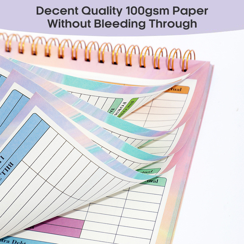 Ossayi B5 Budget Planners 50 แผ่นเดือนเงิน Budget Plan สําหรับแผนการเงินที่บ้านสมุดบันทึกเกลียว - รูปที่ 4