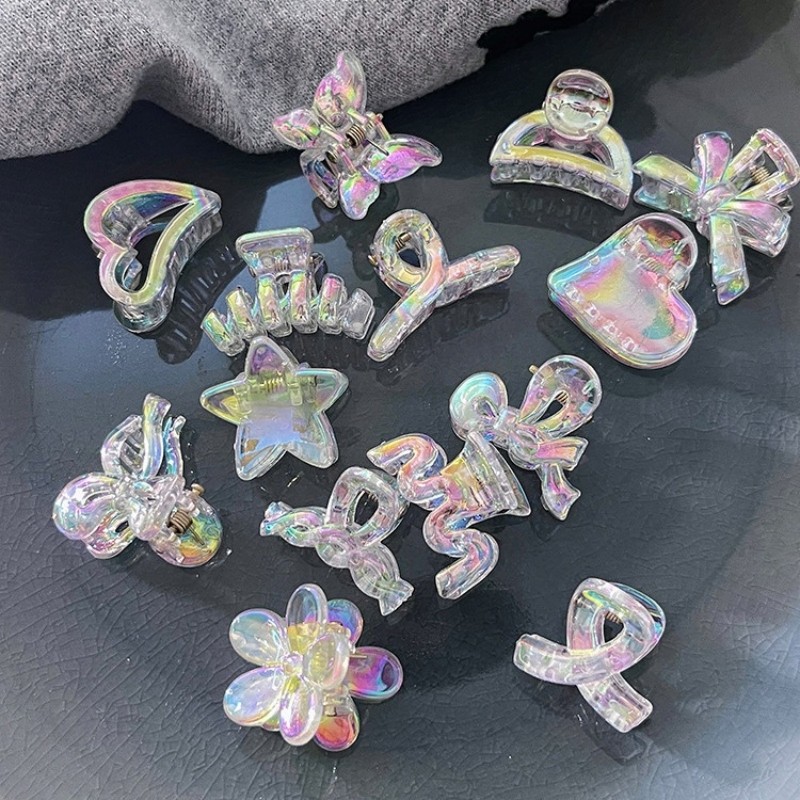 กิ๊บติดผมขนาดเล็ก Claw Lady Girls Braided Butterfly Clip Transparent Headwear Barrettes