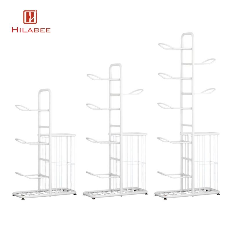 Hilabee Ball Rack Organizer ขาตั้งจอแสดงผลโลหะอิสระในร่มชั้นวางบาสเกตบอลสําหรับเบสบอล,ห้องนั่งเล่นโรงรถ