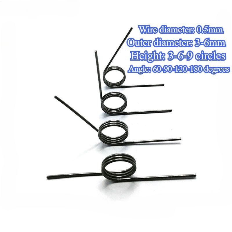 MDX เส้นผ่านศูนย์กลางลวด 0.5 มม. สปริงเหล็ก V-รูป torsion สปริง torsion ล็อคประตูโรตารี่ clamp ถังเก็บขยะ ล็อคประตู เส้นผ่านศูนย์กลางภายนอก 3-6 มม. มุมสูง 60-90-120-180 องศา