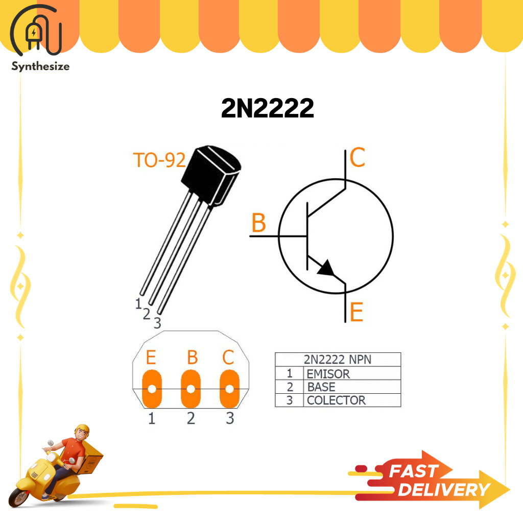 (3ชิ้น) 2N2222 PN2222A TO-92 NPN 40V 0.8A