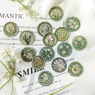 Journamm Wax Seal สติกเกอร์ Vintage Themes Self กาวสติกเกอร์ DIY Collage อุปกรณ์ Creative Decor เครื่องเขียนปิดผนึกความงามสติกเกอร์