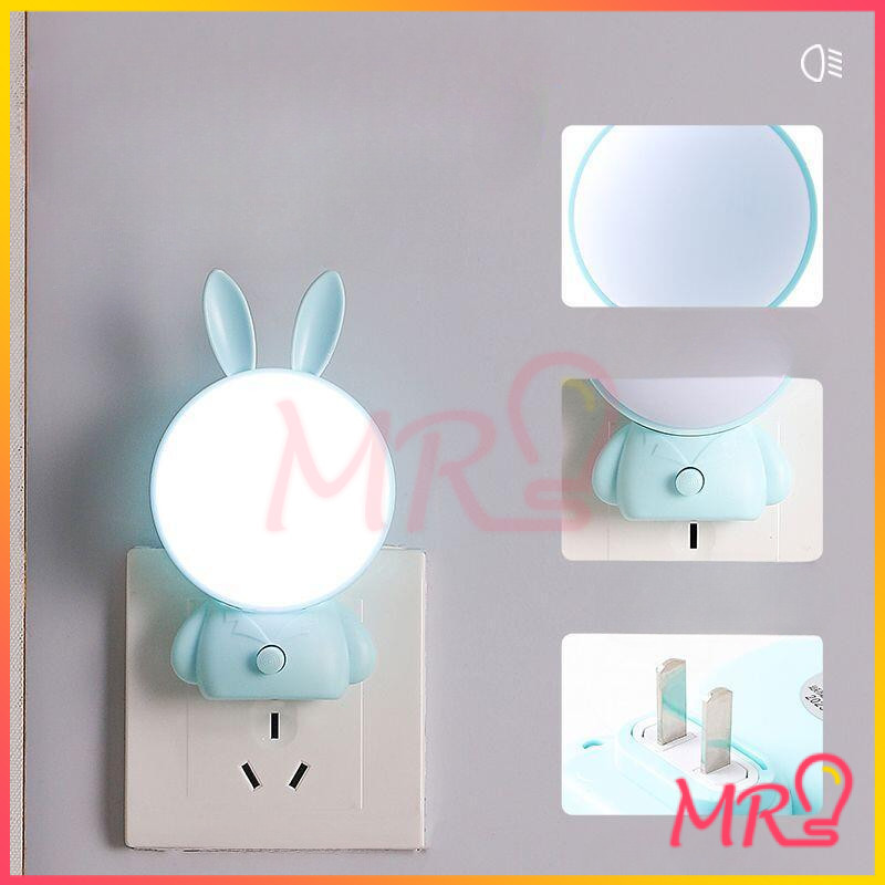 โคมไฟข้างเตียง ใช้กลางคืน ปรับได้2สี ไฟกลางคืนLED ปลั๊กอินไฟ กระต่ายน่ารัก  ป้องกันดวงตาช่วยให้นอนหลับสบายขึ้น
