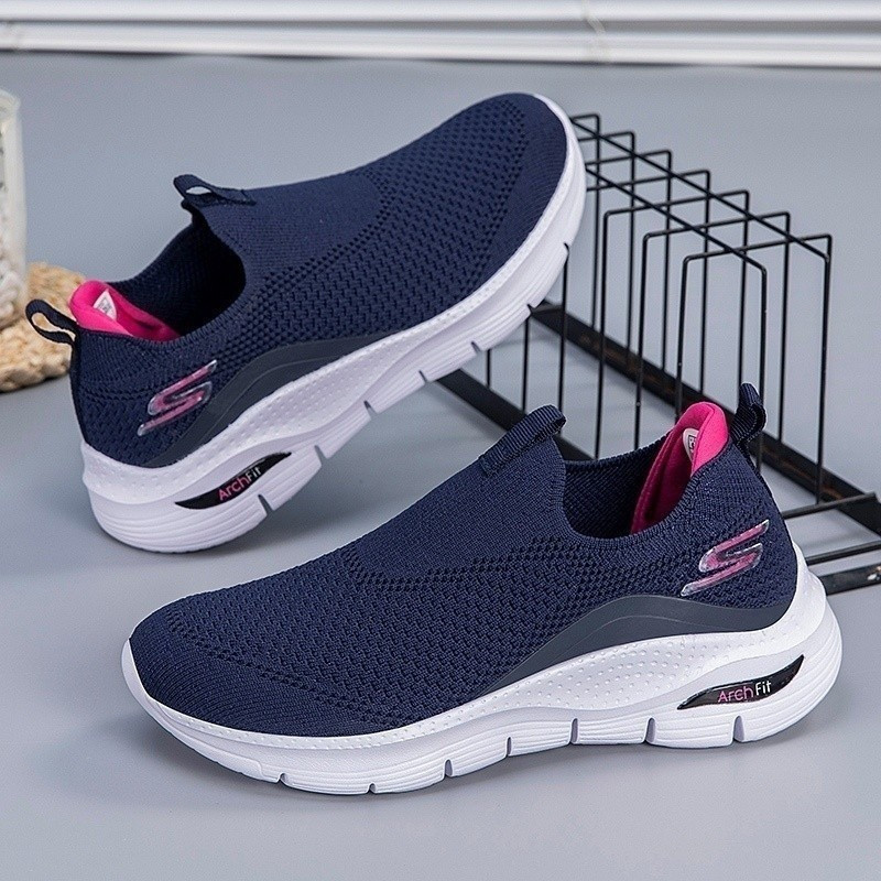 รองเท้าผู้หญิง - Kasut Wanita Nyaman & Ringan SKERCHERS_ARCH-FIT*รองเท้าผ้าใบตาข่ายระบายอากาศน้ำหนักเบาสำหรับออกกำลังกายกลางแจ้ง 232041 ถุงเท้าของขวัญฟรี รีบหน่อย! UKSN ZQZ4.