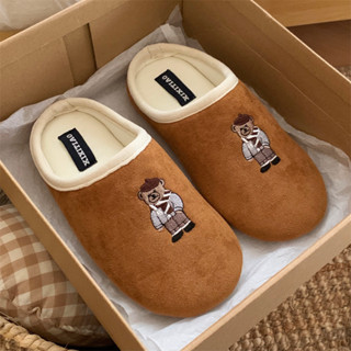 ฉี่ ที่ไม่ซ้ํากันปักหมีผ้าฝ้ายผ้าลินินรองเท้าแตะผู้ชายผู้หญิ…