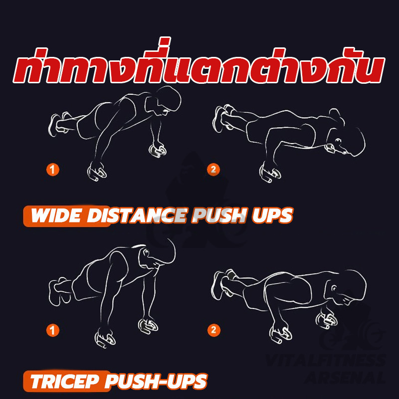 Push-up bar อุปกรณ์วิดพื้น  (สีดำ 1 คู่) อุปกรณ์ช่วยวิดพื้น เหมาะสำหรับการออกกำลังกายด้วยบาร์วิดพื้น ราคา ถูกที่สุด ดีลบีเคเค แกลเลอรีภาพที่ 9