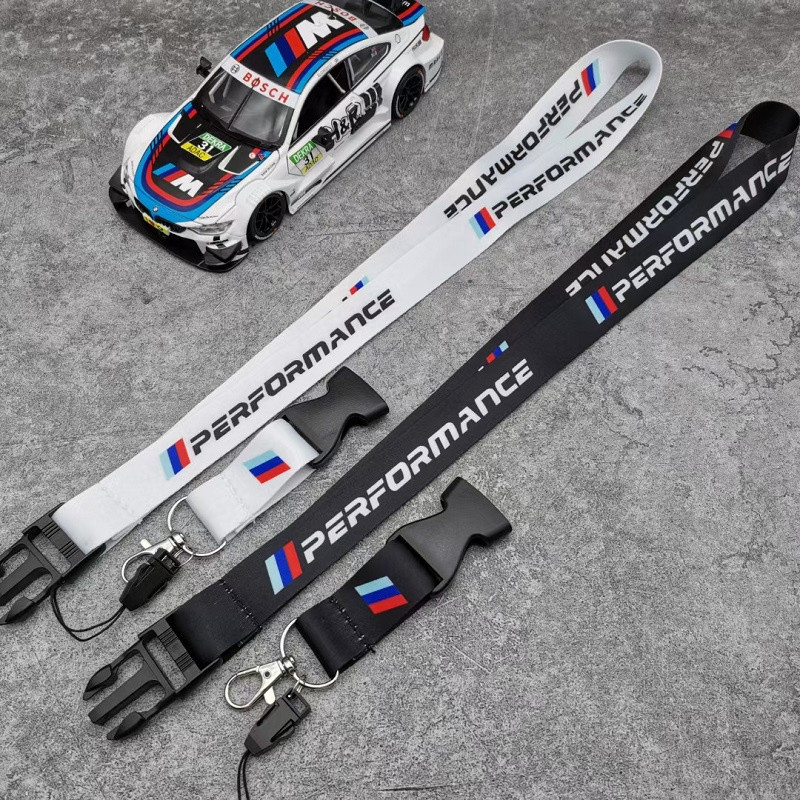 Bmw Motorrad Lanyard Nylon Printing Emblem Style สีดําสีขาวพวงกุญแจอุปกรณ์มอเตอร์ไซค์ gadget auto ของขวัญแฟชั่น