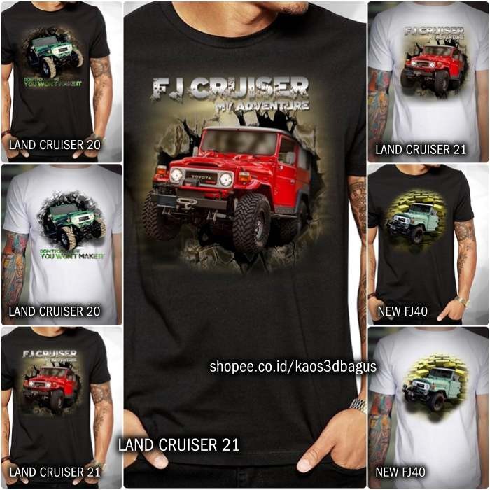 เสื้อยืด Mobile Hardtop Land Cruiser Toyota FJ40 ใหม่
