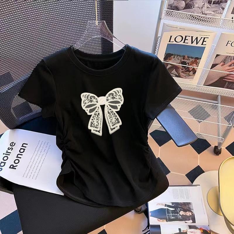 【พร้อมส่งจากกรุงเทพ】เสื้อแขนสั้นผู้หญิง เสื้อเอวจั้มสุดเซ็กซี เสือผู้หญิงสีพื้น แมทช์ง่าย ผ้านุ่ม ผ้าดีใส่สบายเหมาะกับอา