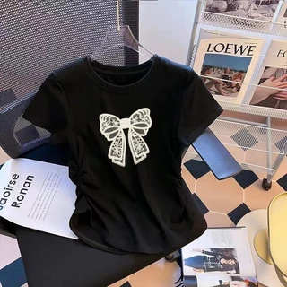 【พร้อมส่งจากกรุงเทพ】เสื้อแขนสั้นผู้หญิง เสื้อเอวจั้มสุดเซ็กซี เสือผู้หญิงสีพื้น แมทช์ง่าย ผ้านุ่ม ผ้าดีใส่สบายเหมาะกับอา