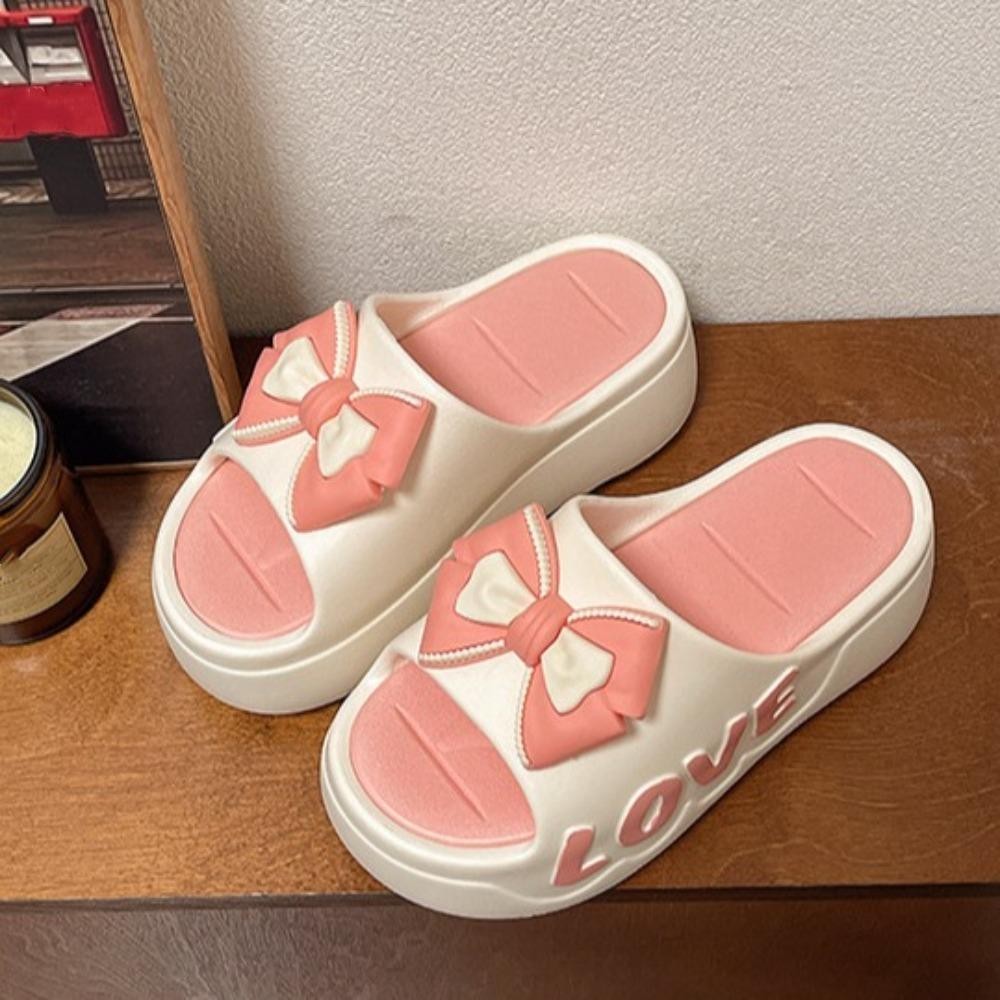 Kodice Flats สไลด์รองเท้าแตะ, Anti Slip หนา Soled Flip Flops รองเท้าแตะ,นุ่ม Bowknot Candy สี Beachwear รองเท้าแพลตฟอร์มรองเท้าแตะผู้หญิงหญิง