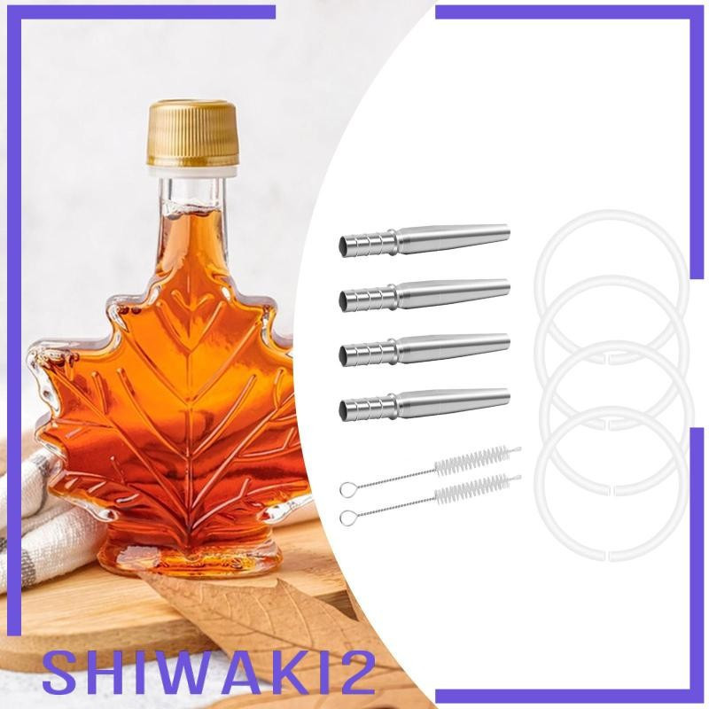 [Shiwaki2] 4 ชุด Maple Syrup Tapping Kit อุปกรณ์เสริมแบบใช้ซ้ําได้ 2 ชิ้นแปรงทําความสะอาด QD9W