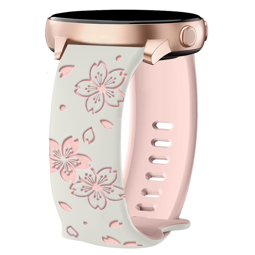 เหมาะสําหรับ กาแลคซี ดู 7 6 5 4 ดอกซากุระแกะสลักสีคู่, สายซิลิโคน 20 มม - รูปที่ 7