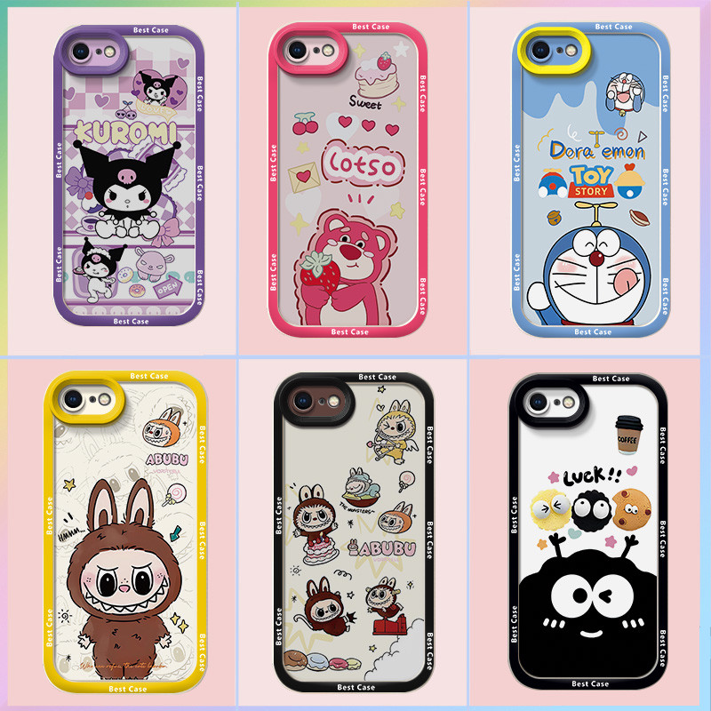 เคสไอโฟน7 เคส iPhone 7 เคส iPhone 8 เคส iPhone se 2020 เคส iPhone se 2022 เข้ากันได้กับเคสโทรศัพท์ Pop Mart การ์ตูนสุดเท่ Labubu น่ารักเคสโทรศัพท์แบบนุ่ม YQ-TYDK