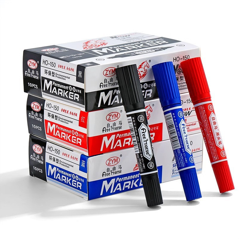 Alithai ตราม้า ปากกาเคมี ปากกามาร์คเกอร์ 2 หัว Horse twin tip permanent marker