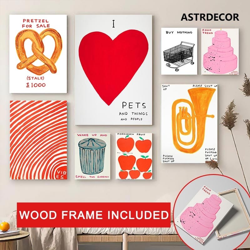 (พร้อมกรอบ) โปสเตอร์ภาพวาดผ้าใบ ลาย Abstract Love สร้างสรรค์ สําหรับตกแต่งผนัง ห้องนั่งเล่น