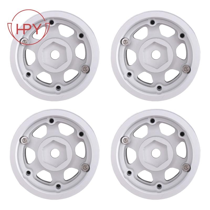4PCS 1.55 โลหะ Beadlock ล้อขอบ Hub สําหรับ 1/10 RC Crawler รถ D90 Jimny CC01 LC70 Axial 90069