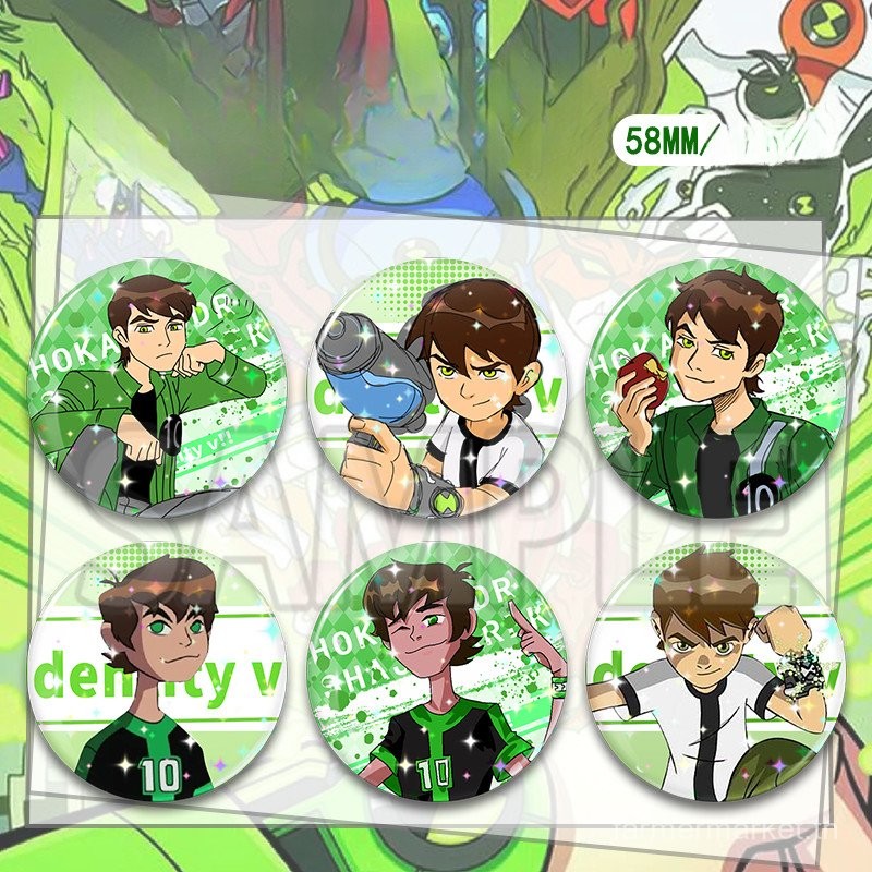 6 ชิ้น Ben10 ซูเปอร์ฮีโร่ ป้ายเลเซอร์ กระเป๋าเป้ กล่องดินสอ ของตกแต่ง ของขวัญวันเกิดเด็ก