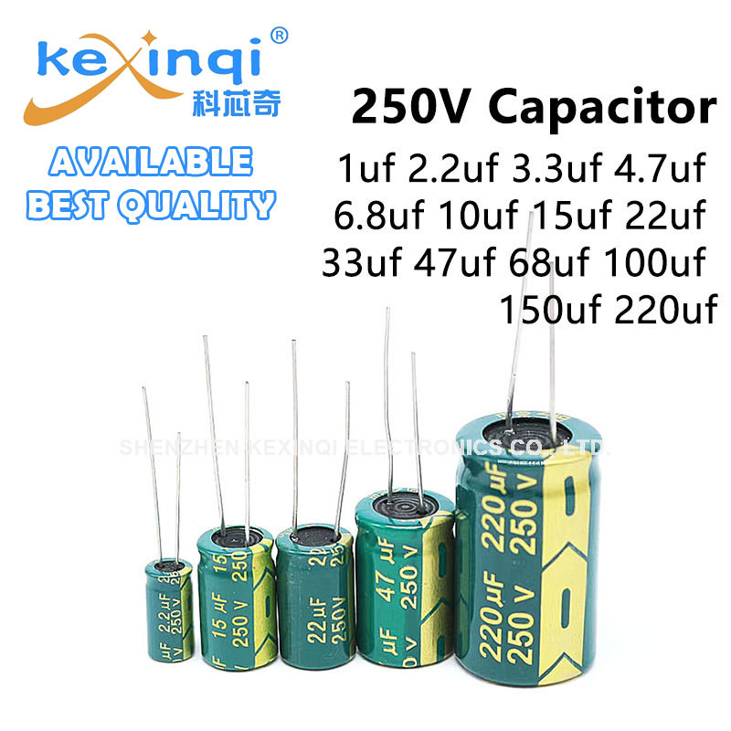 250v Electrolytic Capacitor 2.2uf 33uf 4.7uf 6.8uf 10uf 15uf 22uf 33uf 47uf 68uf 100uf 150uf 220uf 3