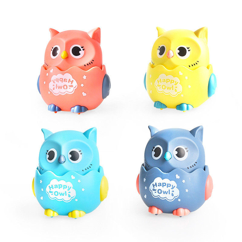 น่ารักนกฮูกเฉื่อยของเล่นรถกดไปข้างหน้าเด็กของขวัญ อิล345