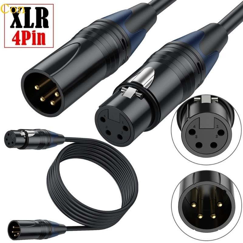 Con สายเคเบิลพาวเวอร์ซัพพลาย 4-pin ตัวผู้ เป็นตัวเมีย 4Pin XLR4 สําหรับ VL150 VL200 VL300 LED DSLR