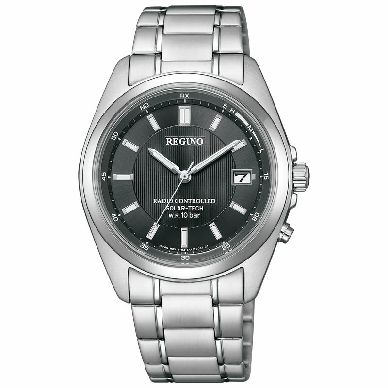 [Authentic★Direct from Japan] CITIZEN KS3-115-51 Unused REGUNO Solar Crystal glass Black SS Men Wrist watch นาฬิกาข้อมือ