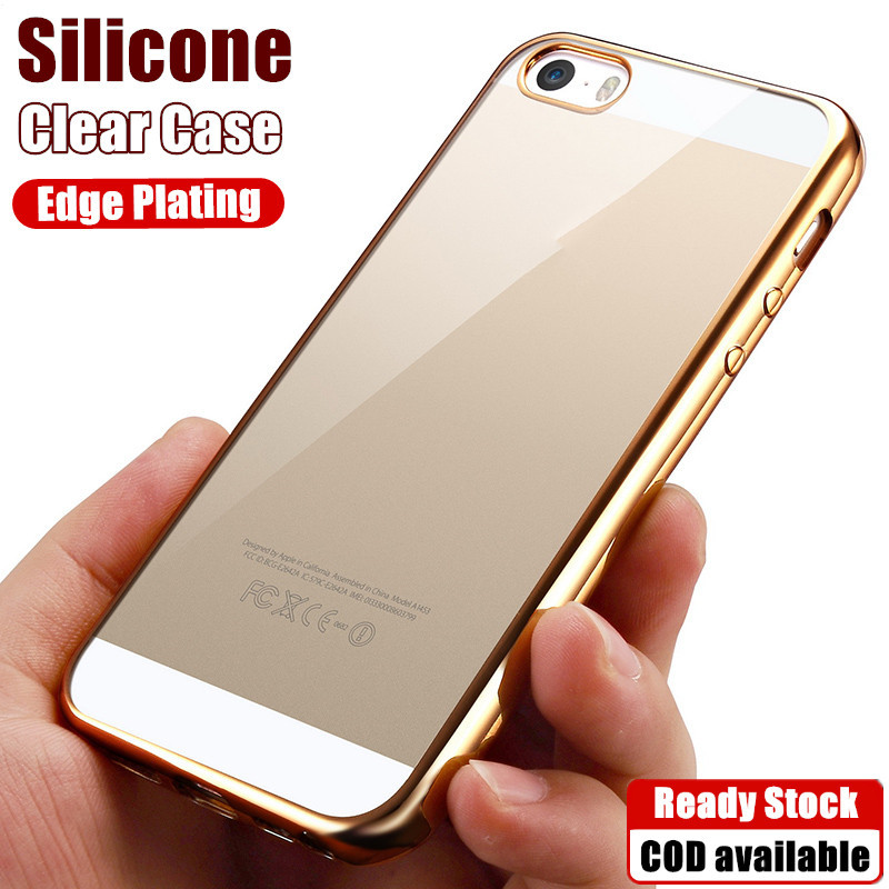 เคสโทรศัพท์มือถือ ซิลิโคนนิ่ม แบบใส ป้องกัน ปิดด้านหลัง ชุบไฟฟ้า สีเหลือง สําหรับ Apple iPhone 5 5S SE 2016 6 6s 78 Plus X XS Max SE 2020 2022