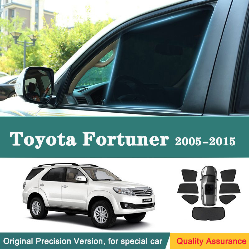ม่านบังแดดรถยนต์สําหรับ Toyota Fortuner 2005-2015 Magnetic Car Sunshade Shield ด้านหน้ากระจกผ้าม่านหน้าต่าง Uv Protection Sun Shade Visor ผ้าม่าน