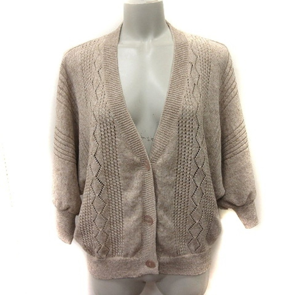 Eddie Bauer Cardigan Knit Long Sleeve Linen Blend PXS/PS Beige Direct from Japan Secondhand