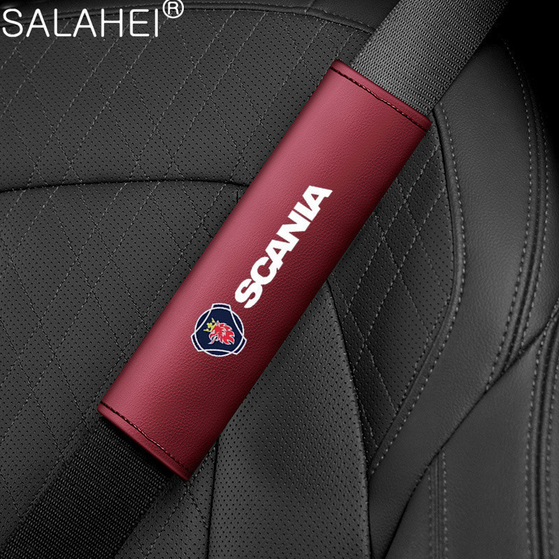 ปลอกหนังหุ้มเข็มขัดนิรภัยรถยนต์ 1 คู่ สําหรับ Scania 9-3 9-5 900 770s R470 R540 R620 S500 V8 K310