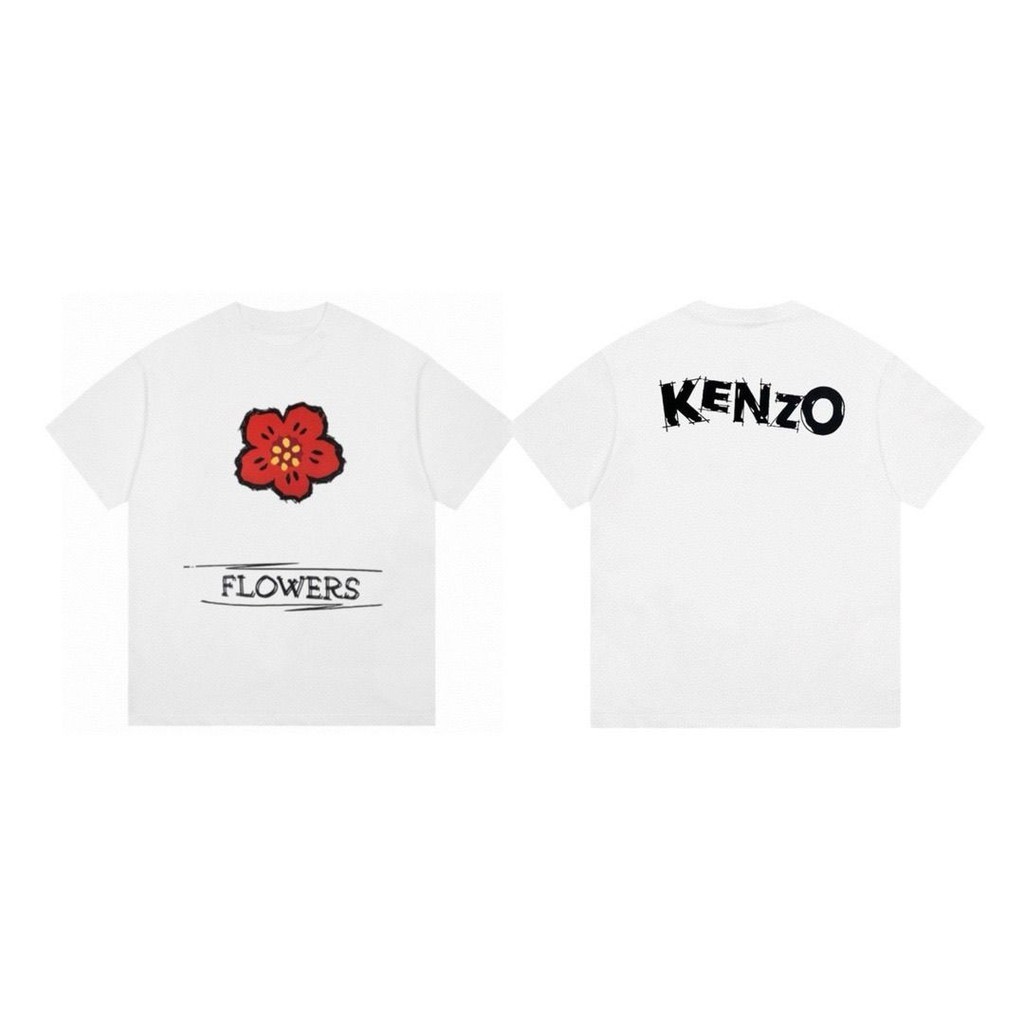 พร้อมส่ง เสื้อยืดแขนสั้น คอกลม พิมพ์ลายโลโก้ดอกไม้ Begonia คุณภาพสูง แฟชั่นฤดูใบไม้ผลิ ฤดูร้อน K20 ไซซ์ XS-3XL