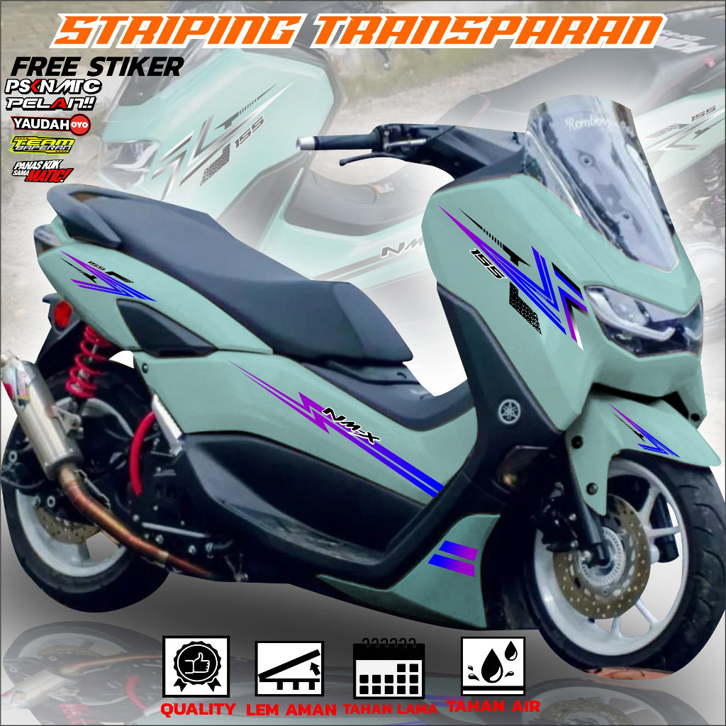 Nmax โปร่งใส STRIPING ใหม่สติกเกอร์ตัวแปรสี N MAX