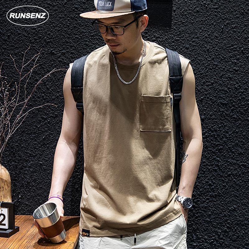 เสื้อยืดแขนกุดลําลอง ทรงหลวม ขนาดใหญ่ แบบเรียบง่าย สไตล์เกาหลี สําหรับผู้ชาย ไซซ์ M - 8XL