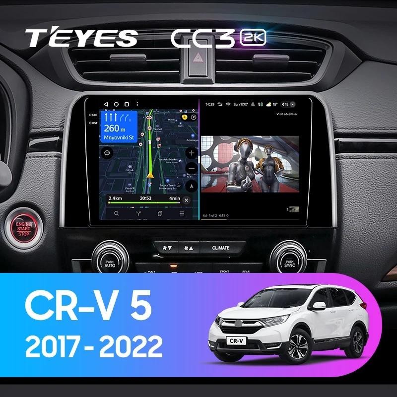 Teyes แผ่น dvd เครื่องเล่นมัลติมีเดีย วิทยุ CC3L CC3 2K สําหรับ Honda CRV CR-V 5 RT RW 2017-2022 GPS Android 10 No 2din 2