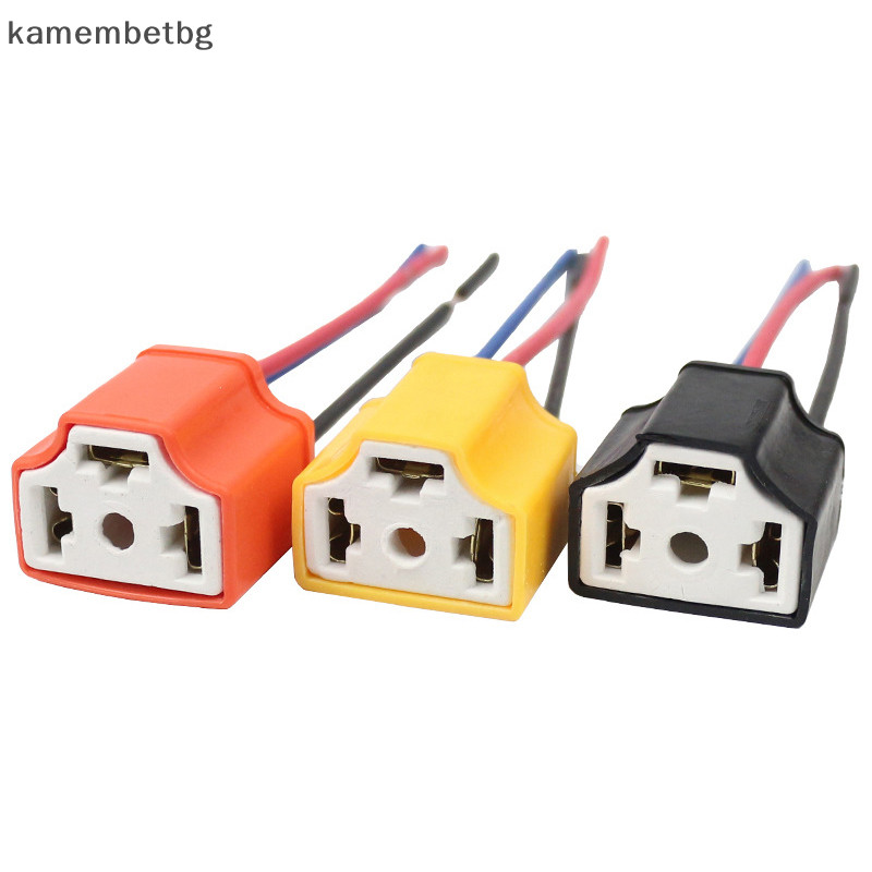 Kamembetbg ขายดี ปลั๊กซ็อกเก็ตเชื่อมต่อสายไฟหน้ารถยนต์ H4 สามรู คุณภาพสูง TH