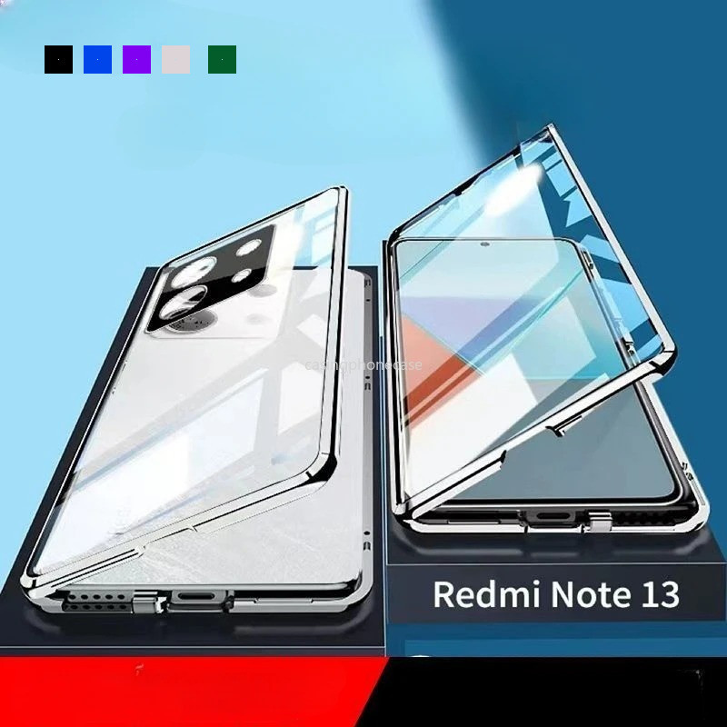 เคสโทรศัพท์มือถือแบบแข็ง กระจกแม่เหล็ก สองด้าน กันกระแทก สําหรับ Redmi Note 13 Pro POCO X6 Redmi Note 13 2024