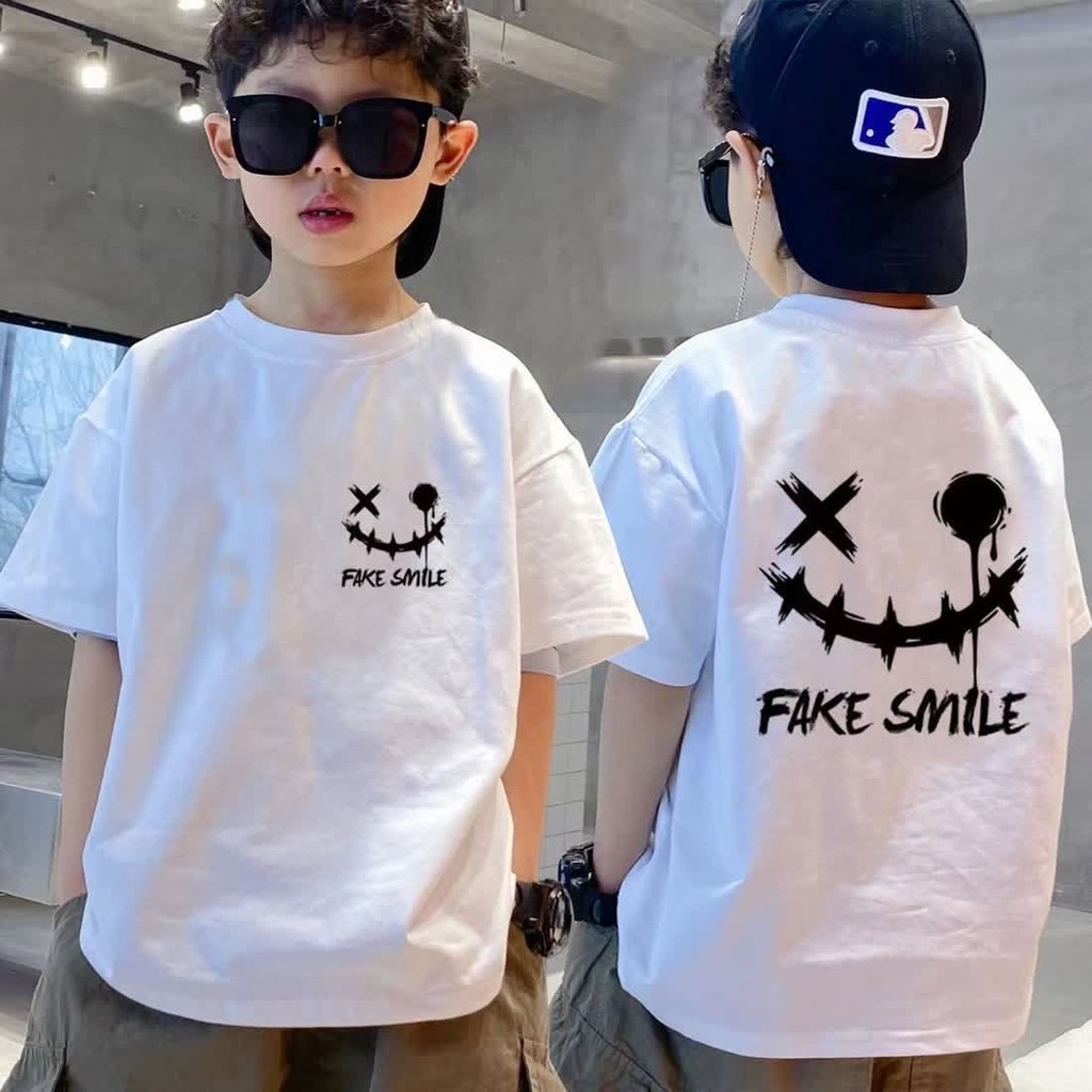 เสื้อยืดแขนสั้น พิมพ์ลาย ทรงหลวม ขนาดใหญ่ แฟชั่นฤดูร้อน สําหรับเด็กผู้ชาย 2024