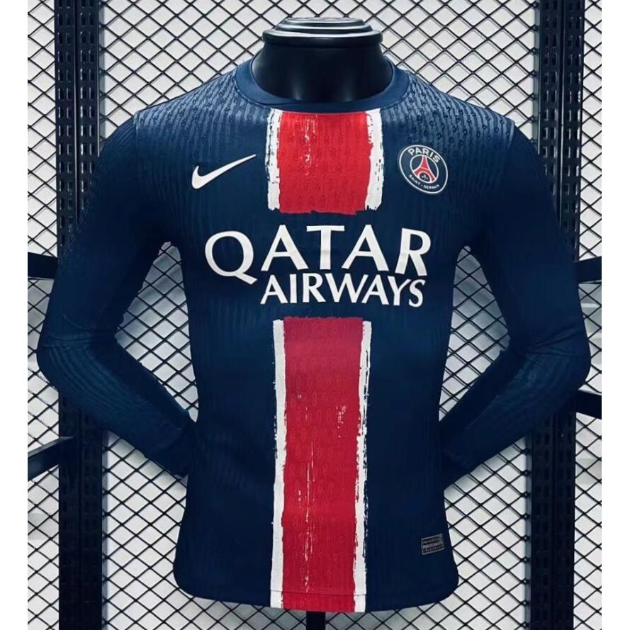 เสื้อกีฬาแขนยาว ลายทีมชาติฟุตบอล Paris Saint-Germain 24-25 ชุดเหย้า คุณภาพสูง สําหรับผู้ชาย