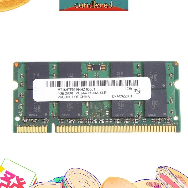 สําหรับ MT DDR2 4GB 800Mhz RAM PC2 6400S 16 ชิป 2RX8 1.8V 200 Pins SODIMM สําหรับแล ็ ปท ็ อปหน ่ วยความจําใช ้ งานง ่ าย candlered