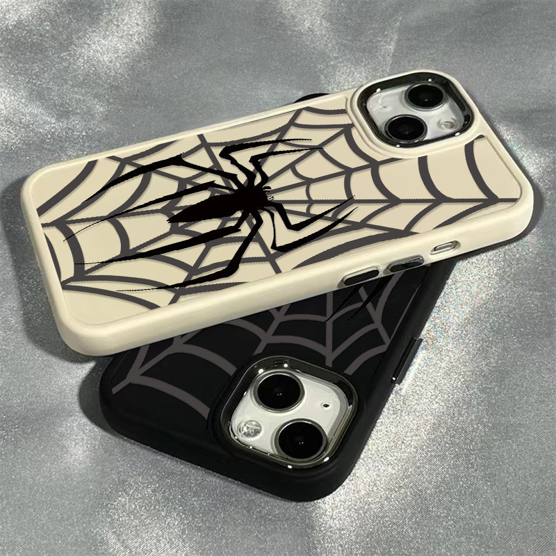 ใหม ่ สีดํา Spider รูปแบบโทรศัพท ์ สําหรับIPhone 15 13 11 14 12 Pro MAX 7/8 Plus IPhone SE 2020 X XS MAXแฟชั ่ นกันกระแทกกรณี