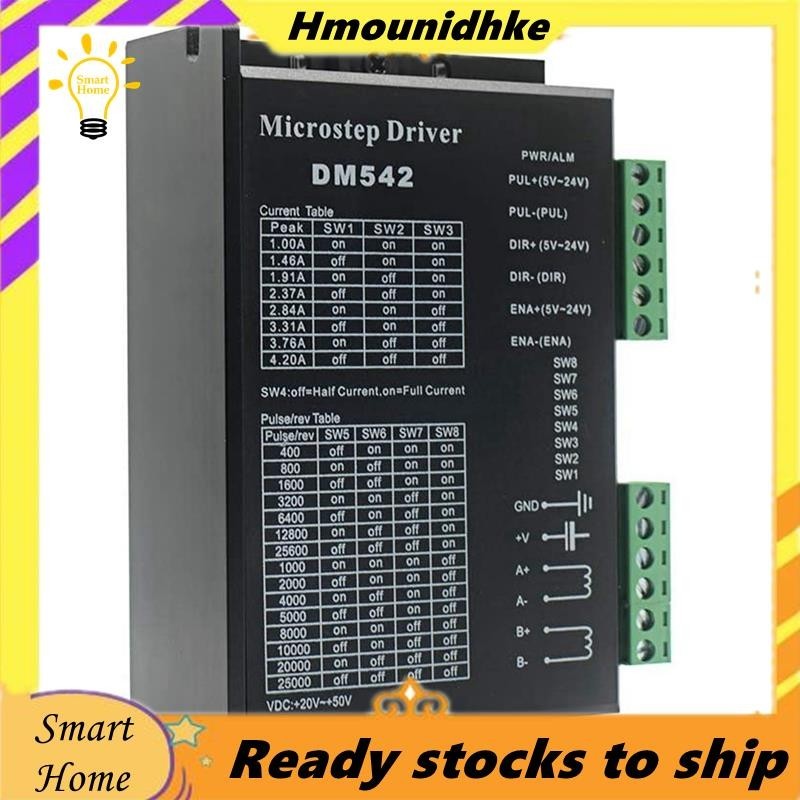 [Hmou ]CNC Digital Microstep Driver DM542 Stepper Motor Controller 2 เฟส Digital Stepper Motor Driver 20-50V DC Max 4.2A