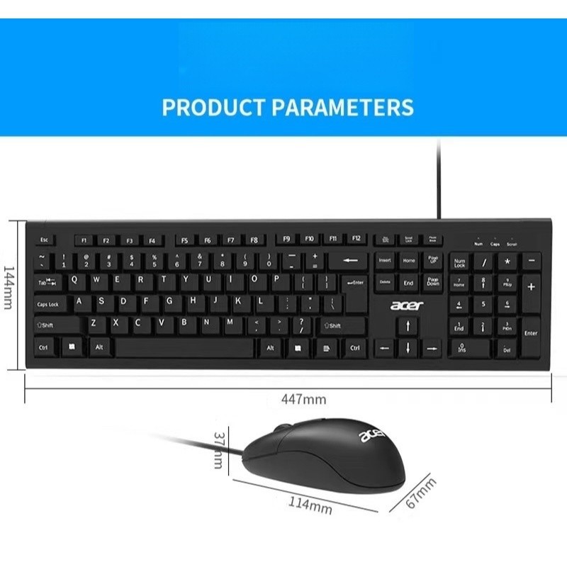 Acer OAK960 โน้ตบุ๊กธุรกิจชุดคีย์บอร์ดและเมาส์แบบมีสายคอมพิวเตอร์ตั้งโต๊ะ - รูปที่ 4