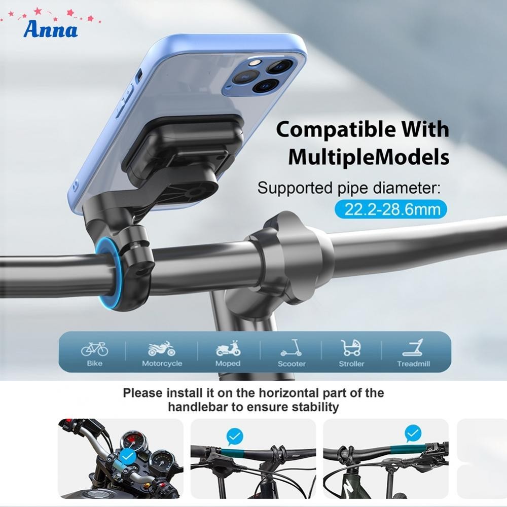【Anna】Mobile Phone Holder ABS+Magnet Bicycle Phone Holder Bicycles 8 Magnets