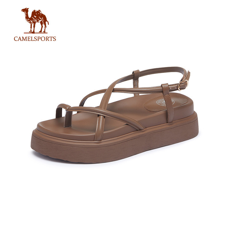 CAMEL SPORTS รองเท ้ าแตะโรมันสายฝรั ่ งเศสหนาเปิดนิ ้ วเท ้ าชายหาดสําหรับผู ้ หญิงแจ ๊ กเก ็ ต