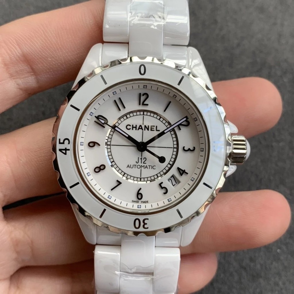 Kor โรงงาน Chanel J12 Series H5700 อัตโนมัตินาฬิกาเซรามิคสีขาวเวอร ์ ชั ่ นเกาหลีความหนาแน ่ นสูงนําเข ้ าเซรามิคผู ้ ชายผู ้ หญิงนาฬิกา 38 มม .
