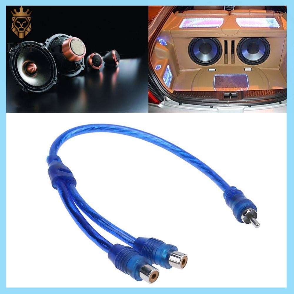 [ระเบิด1.th ] เครื ่ องเสียงรถยนต ์ RCA Splitter Cable 2 RCA Female to 1 RCA Male Car Modified Audio Cable