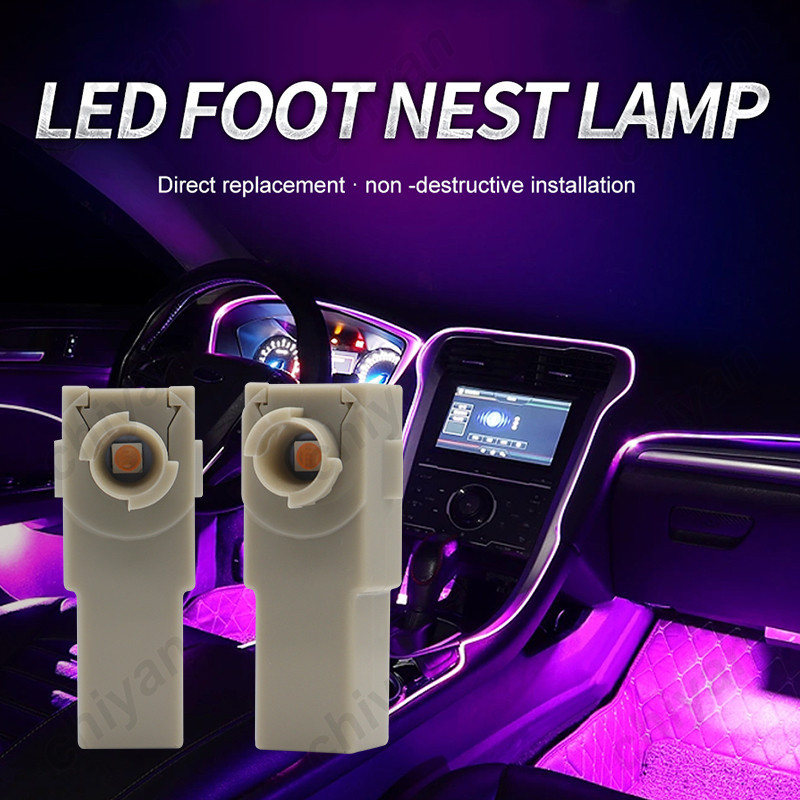 2 ชิ้นภายในรถ LED Light เท้า Ambient โคมไฟในร่ม Footwell หลอดไฟเท้า Nest โคมไฟสําหรับ Toyota Corolla RAV4 RAV 4 Prado CROWN Mark X สําหรับ Camry 1990-2016