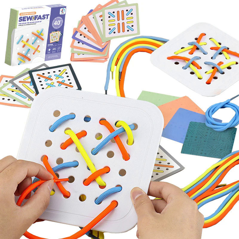 Kids Montessorri Toys Fine Motor Skills Training Threading Toys For Toddler Logical Thinking Social 